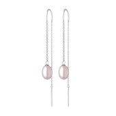 Cercei argint lungi cu lant si perle naturale roz pudra DiAmanti SK21102E_L-G Cercei argint lungi cu lant si perle naturale roz pudra DiAmanti SK21102E_L-G